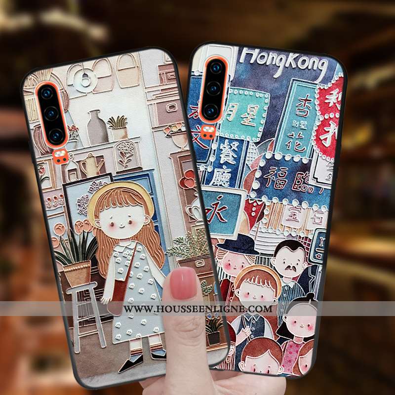 Coque Huawei P30 Mode Protection Légère Gaufrage Tout Compris Ultra Étui Khaki