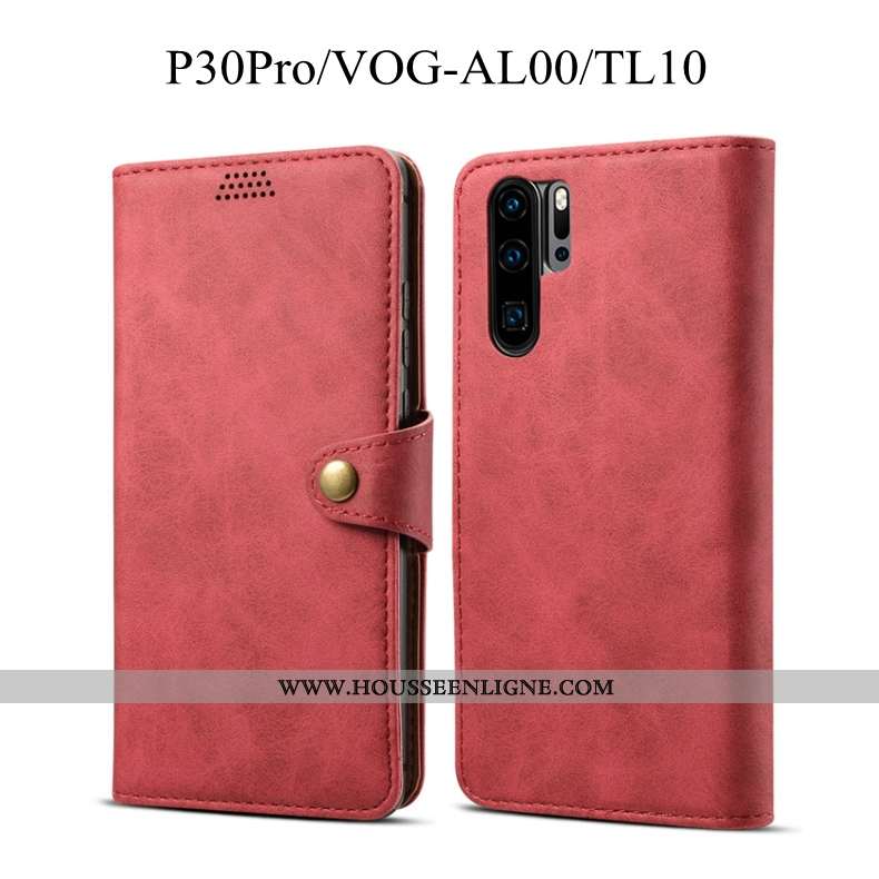 Coque Huawei P30 Pro Cuir Fluide Doux Incassable Gris Étui Protection