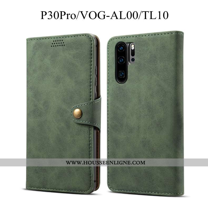 Coque Huawei P30 Pro Cuir Fluide Doux Incassable Gris Étui Protection