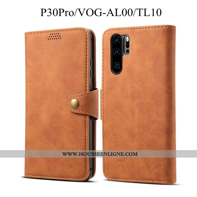 Coque Huawei P30 Pro Cuir Fluide Doux Incassable Gris Étui Protection