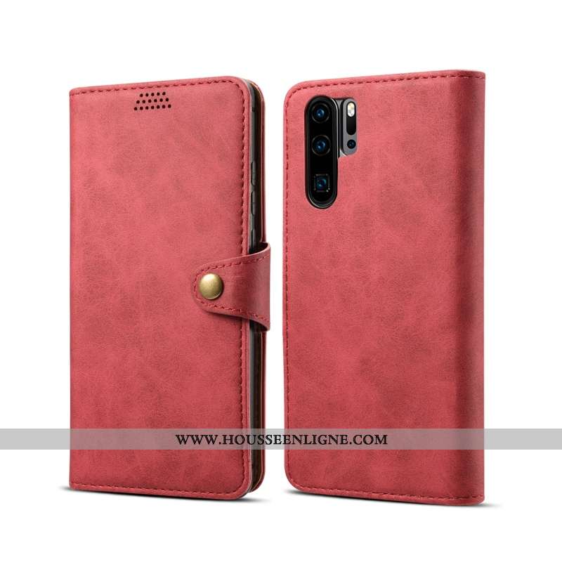 Coque Huawei P30 Pro Cuir Fluide Doux Incassable Gris Étui Protection