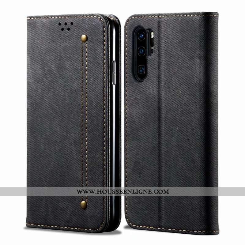Coque Huawei P30 Pro Cuir Protection Incassable Business Téléphone Portable Étui Clamshell Marron