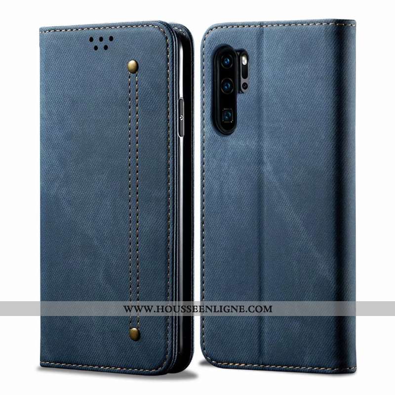 Coque Huawei P30 Pro Cuir Protection Incassable Business Téléphone Portable Étui Clamshell Marron