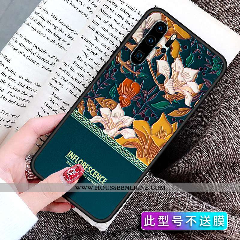 Coque Huawei P30 Pro Délavé En Daim Personnalité Simple Étui Peinture Créatif Rose