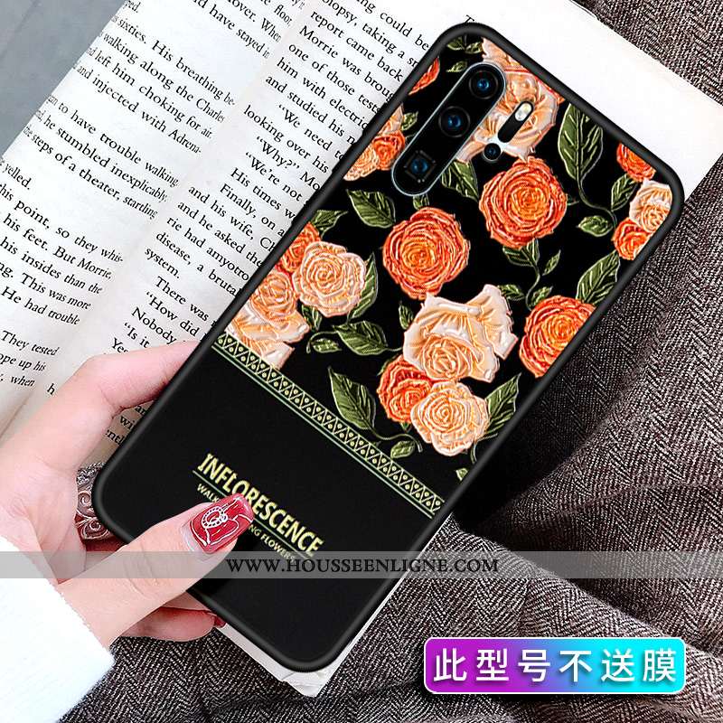 Coque Huawei P30 Pro Délavé En Daim Personnalité Simple Étui Peinture Créatif Rose