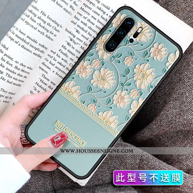 Coque Huawei P30 Pro Délavé En Daim Personnalité Simple Étui Peinture Créatif Rose