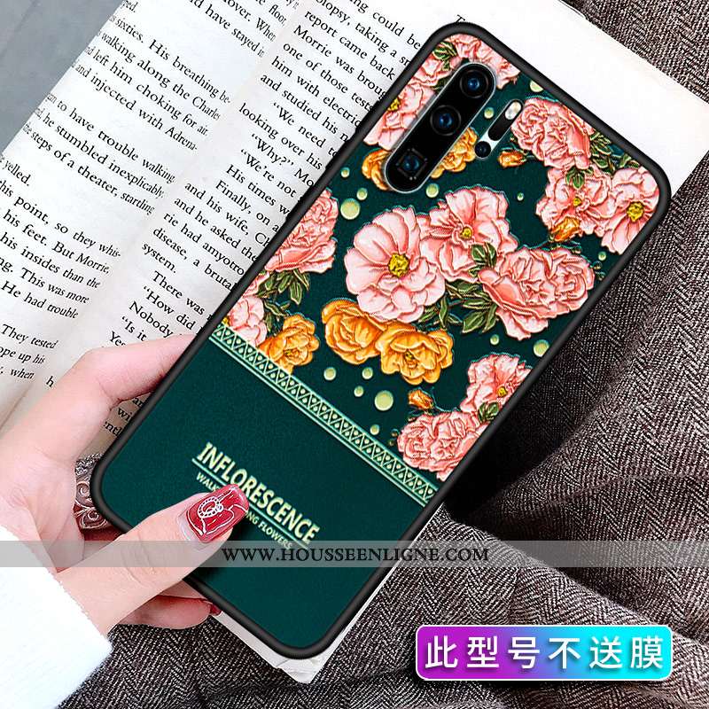 Coque Huawei P30 Pro Délavé En Daim Personnalité Simple Étui Peinture Créatif Rose