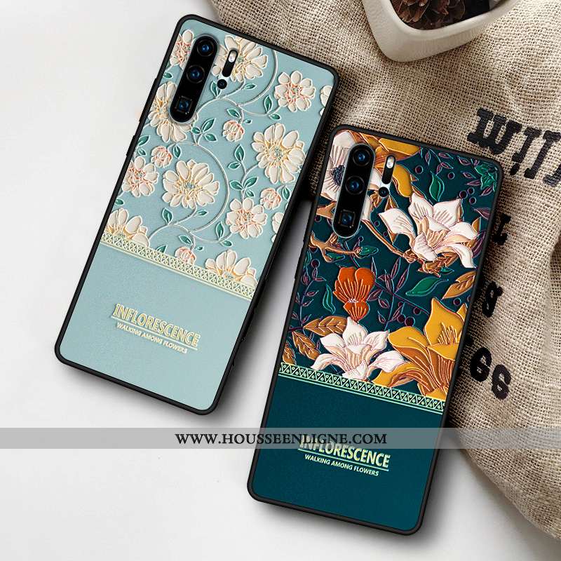 Coque Huawei P30 Pro Délavé En Daim Personnalité Simple Étui Peinture Créatif Rose