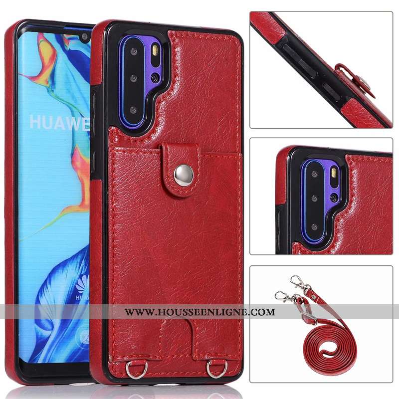 Coque Huawei P30 Pro Fluide Doux Protection Tout Compris Étui Nouveau Carte Bordeaux
