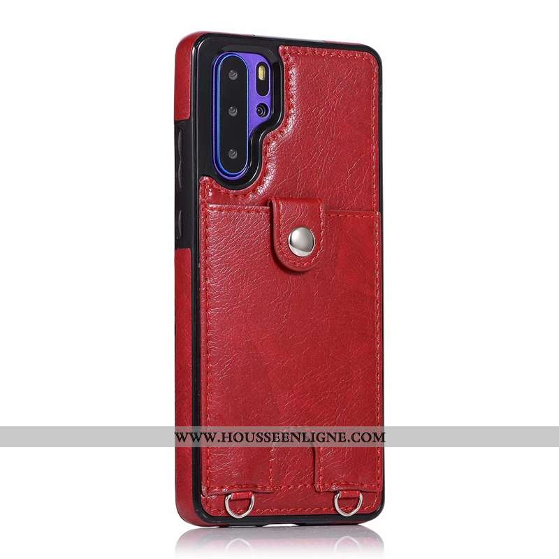 Coque Huawei P30 Pro Fluide Doux Protection Tout Compris Étui Nouveau Carte Bordeaux