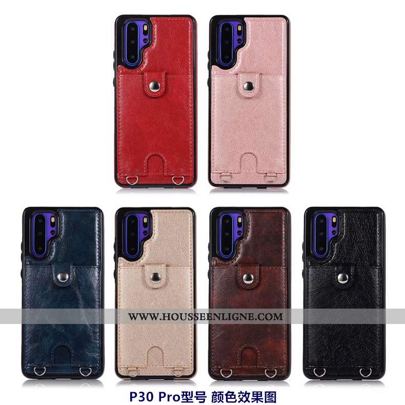 Coque Huawei P30 Pro Fluide Doux Protection Tout Compris Étui Nouveau Carte Bordeaux