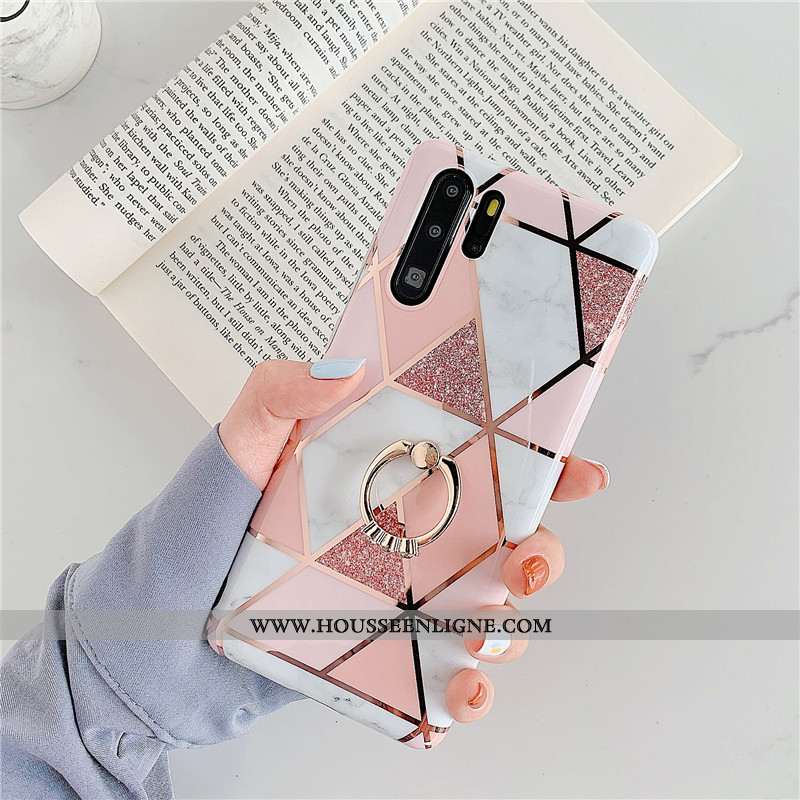 Coque Huawei P30 Pro Légère Silicone Tout Compris Anneau Étui Téléphone Portable Violet