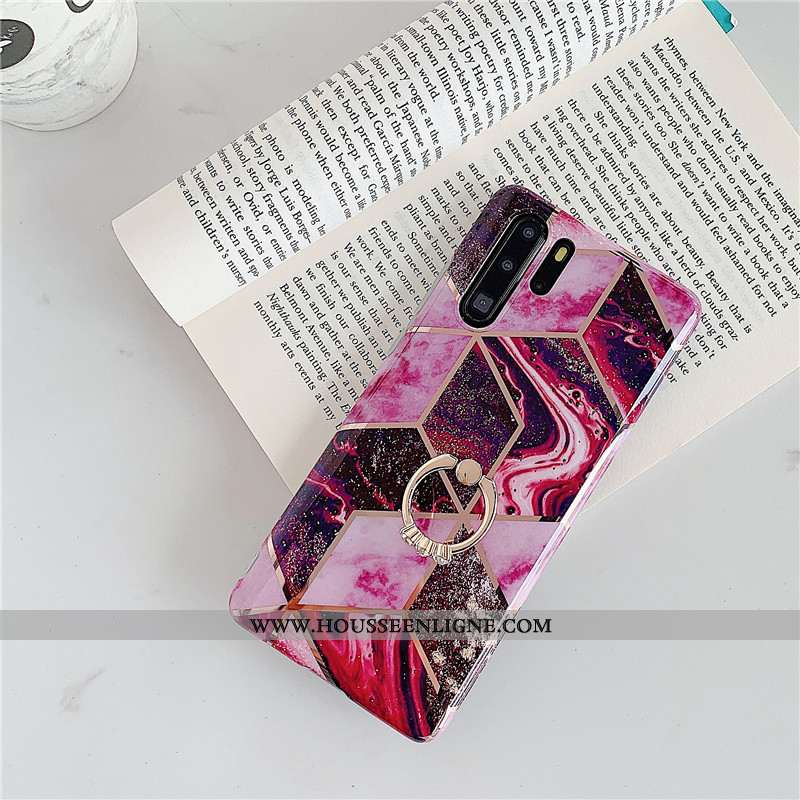 Coque Huawei P30 Pro Légère Silicone Tout Compris Anneau Étui Téléphone Portable Violet