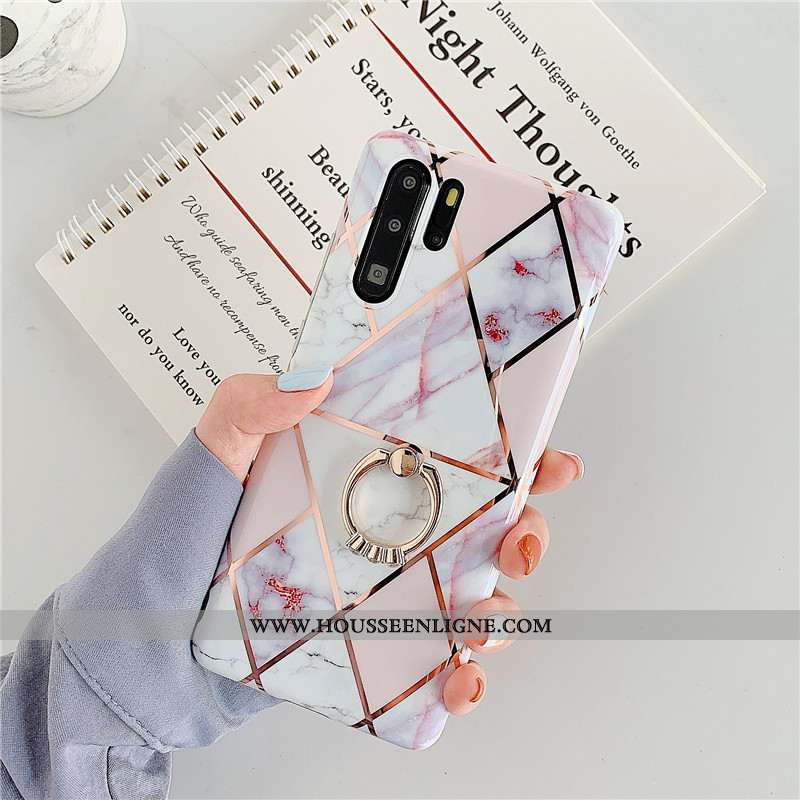 Coque Huawei P30 Pro Légère Silicone Tout Compris Anneau Étui Téléphone Portable Violet