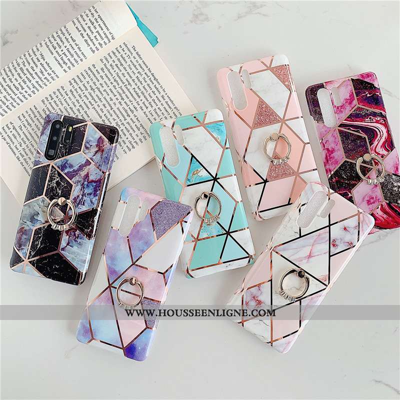 Coque Huawei P30 Pro Légère Silicone Tout Compris Anneau Étui Téléphone Portable Violet