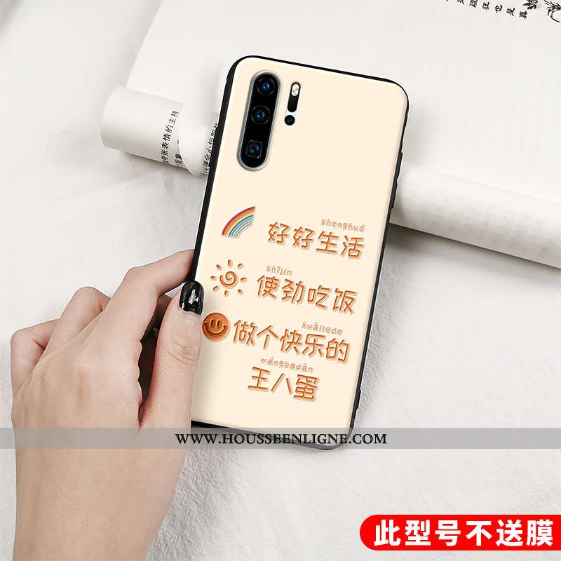 Coque Huawei P30 Pro Personnalité Gaufrage Fluide Doux Tout Compris Net Rouge Silicone Beige