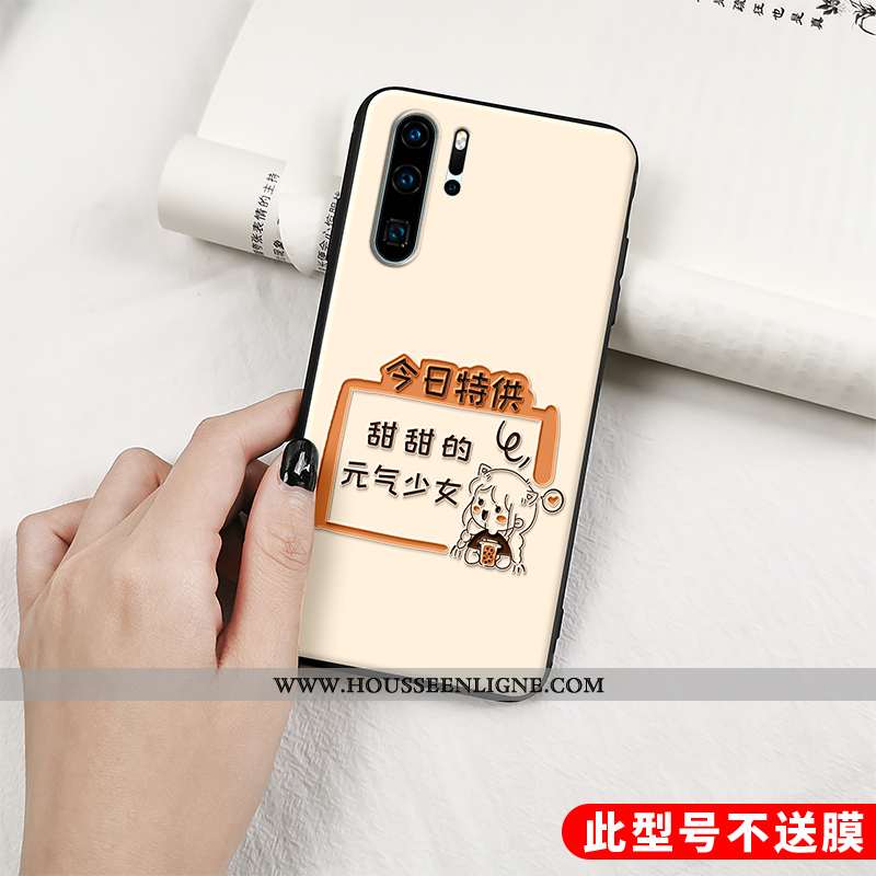 Coque Huawei P30 Pro Personnalité Gaufrage Fluide Doux Tout Compris Net Rouge Silicone Beige