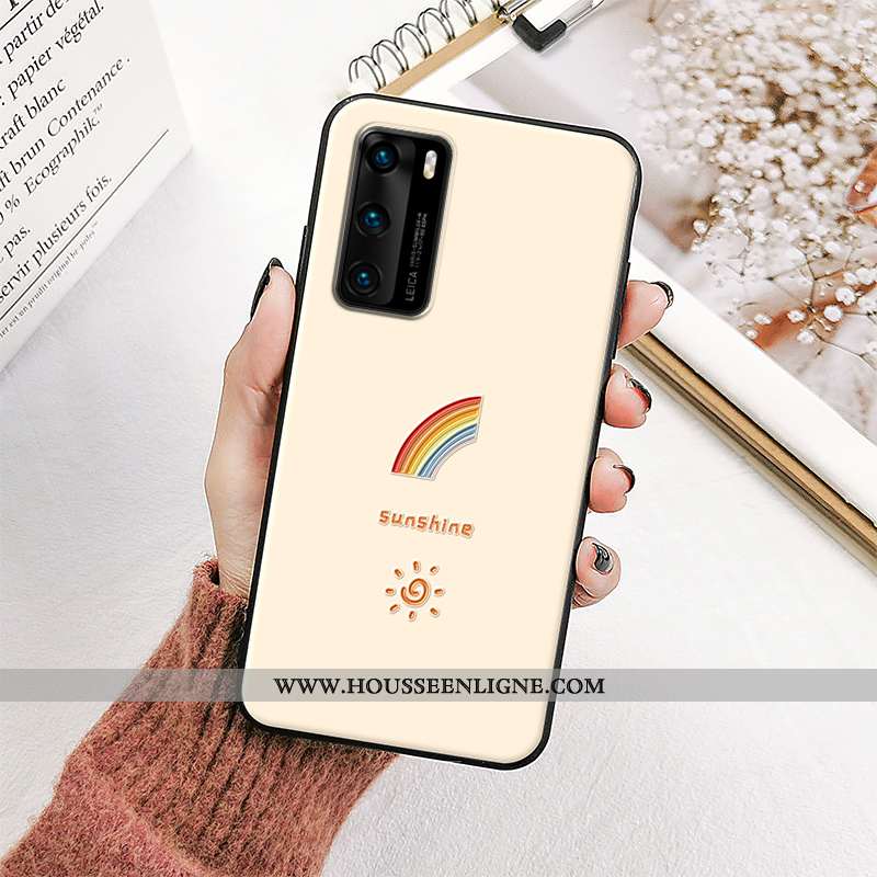 Coque Huawei P30 Pro Personnalité Gaufrage Fluide Doux Tout Compris Net Rouge Silicone Beige