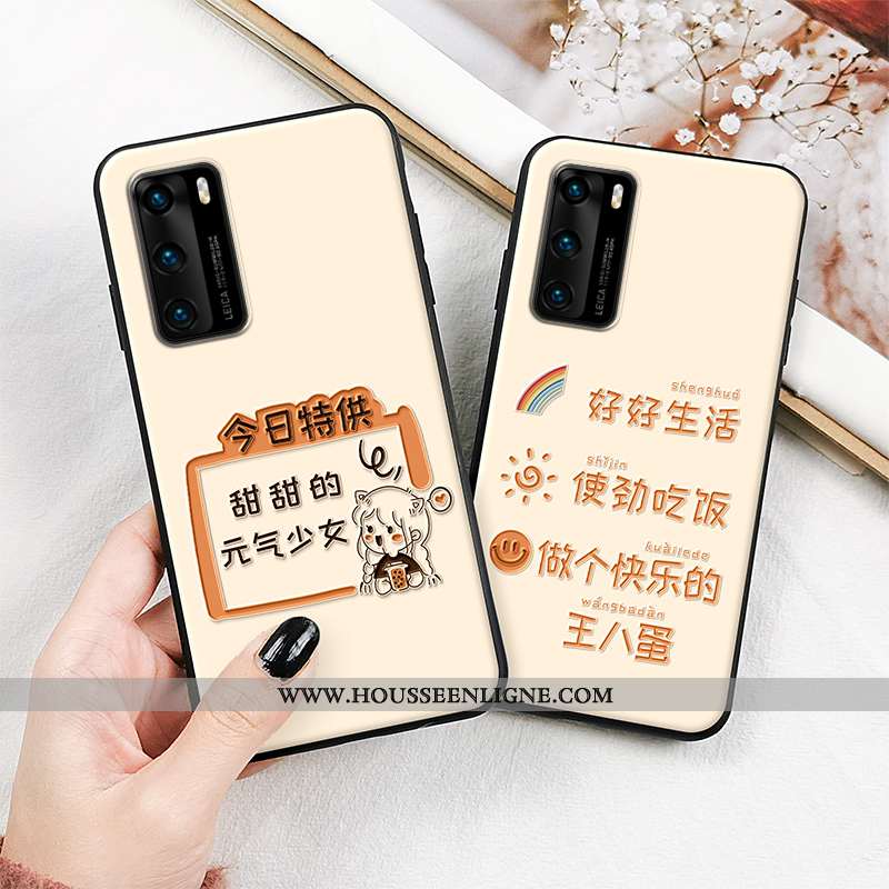 Coque Huawei P30 Pro Personnalité Gaufrage Fluide Doux Tout Compris Net Rouge Silicone Beige