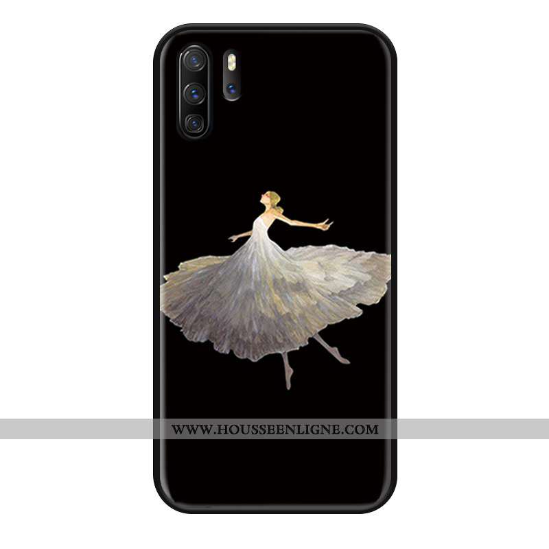Coque Huawei P30 Pro Silicone Mode Protection Étui Simple Noir Gaufrage