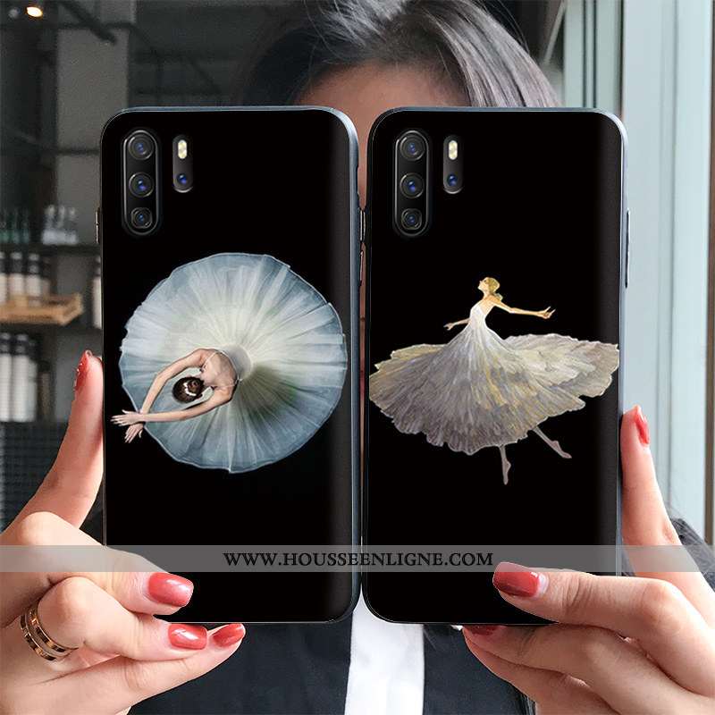 Coque Huawei P30 Pro Silicone Mode Protection Étui Simple Noir Gaufrage