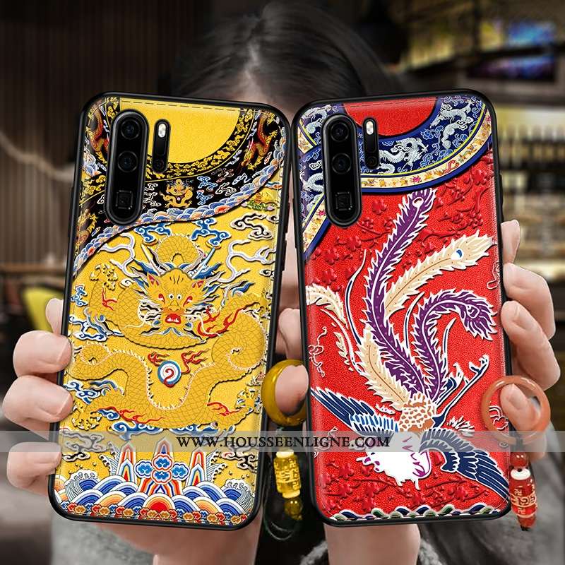Coque Huawei P30 Pro Silicone Protection Tendance Dragon Nouveau Luxe Noir