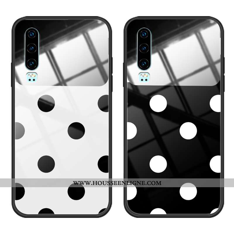 Coque Huawei P30 Protection Charmant Fluide Doux Silicone Point D'onde Tout Compris Blanche