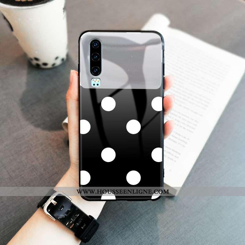 Coque Huawei P30 Protection Charmant Fluide Doux Silicone Point D'onde Tout Compris Blanche