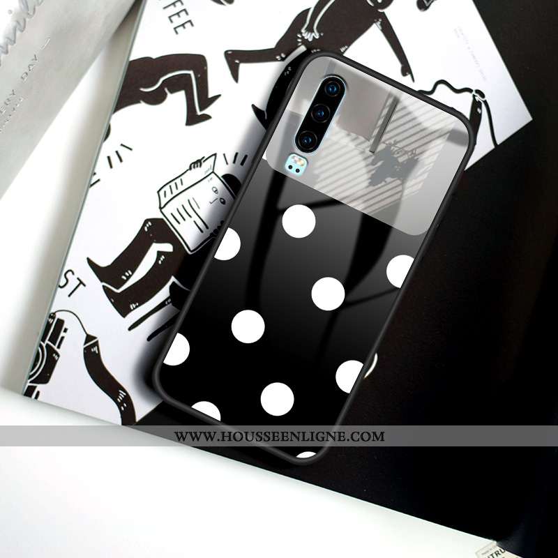 Coque Huawei P30 Protection Charmant Fluide Doux Silicone Point D'onde Tout Compris Blanche