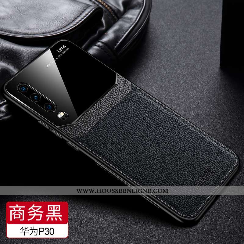 Coque Huawei P30 Protection Cuir Téléphone Portable Tout Compris Étui Bleu
