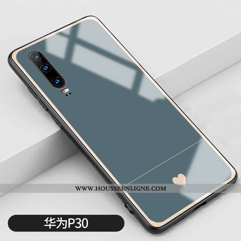 Coque Huawei P30 Silicone Protection Clair Vent Bleu Gris Amoureux