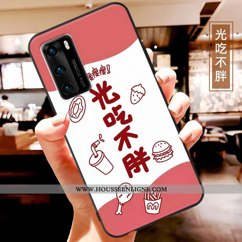 Coque Huawei P40 Charmant Ultra Fluide Doux Étui Net Rouge Légère Tendance