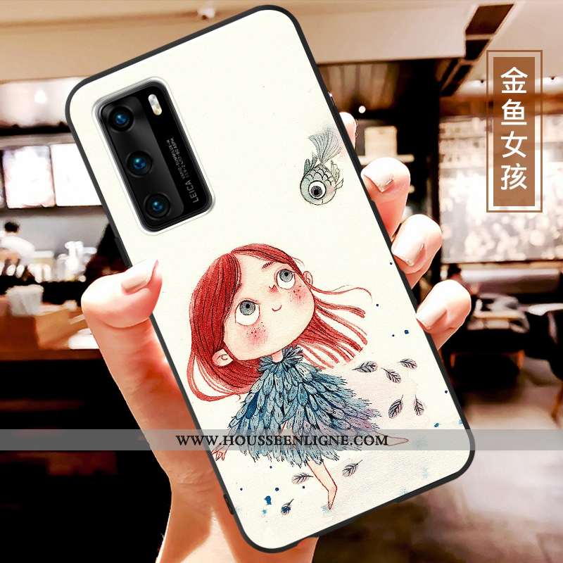Coque Huawei P40 Charmant Ultra Fluide Doux Étui Net Rouge Légère Tendance