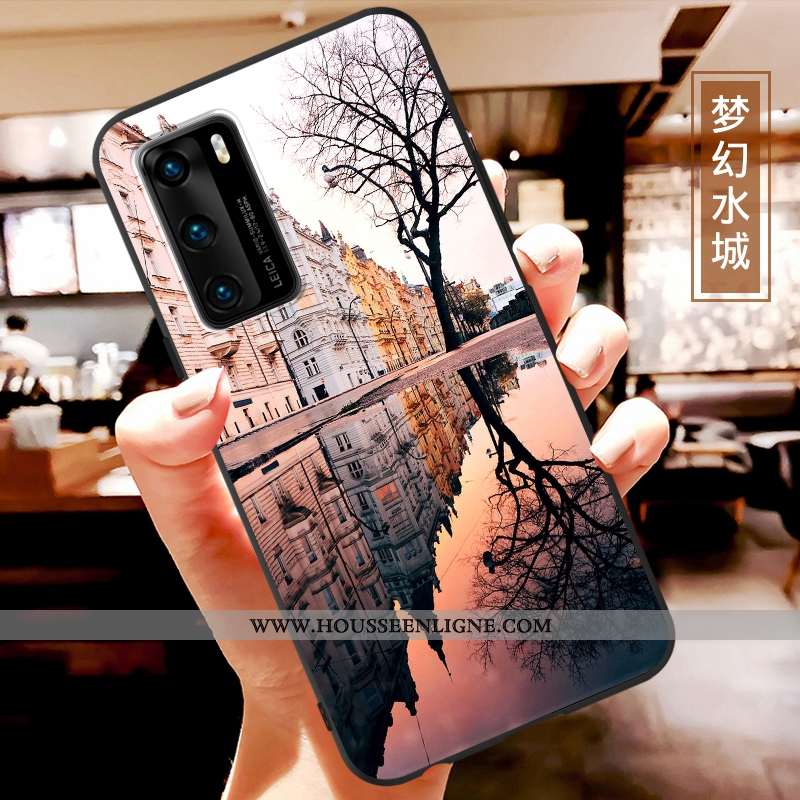 Coque Huawei P40 Charmant Ultra Fluide Doux Étui Net Rouge Légère Tendance