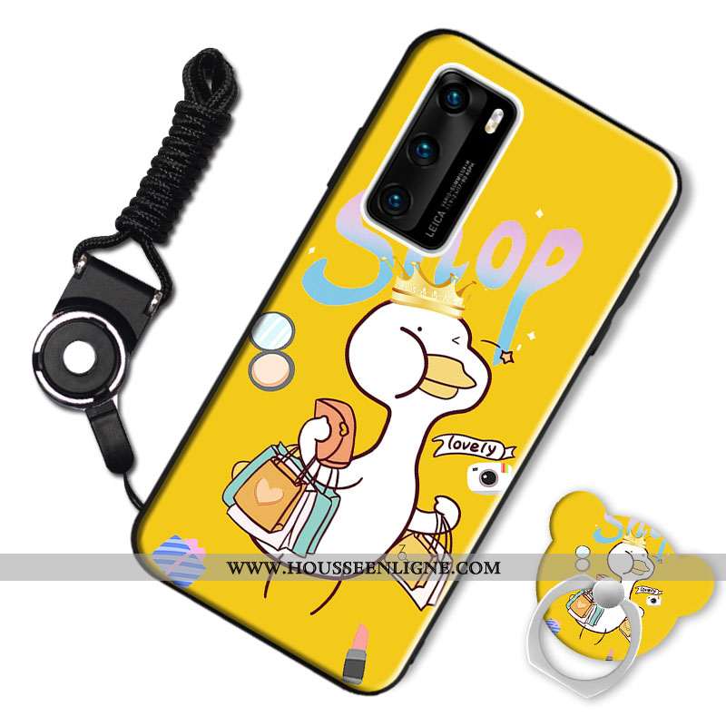 Coque Huawei P40 Fluide Doux Délavé En Daim Animal Étui Personnalité Dessin Animé Bordeaux