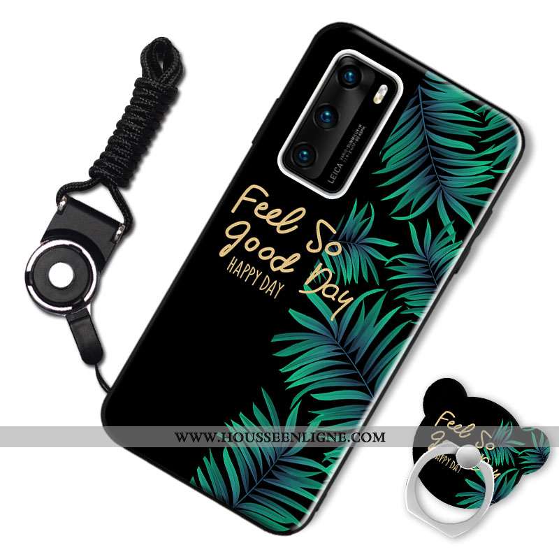 Coque Huawei P40 Fluide Doux Délavé En Daim Animal Étui Personnalité Dessin Animé Bordeaux