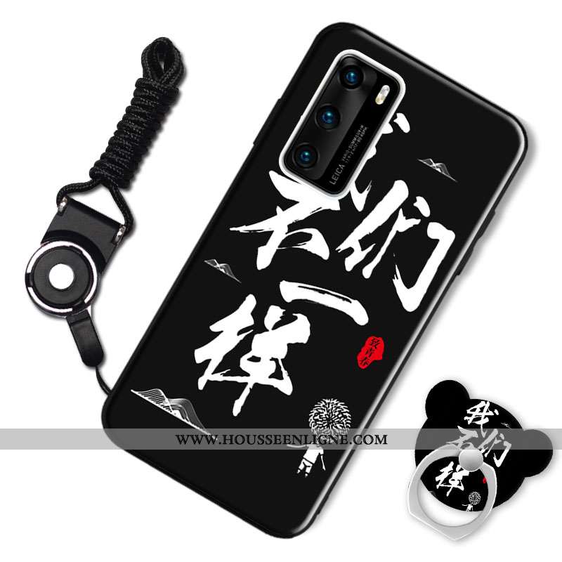 Coque Huawei P40 Fluide Doux Délavé En Daim Animal Étui Personnalité Dessin Animé Bordeaux