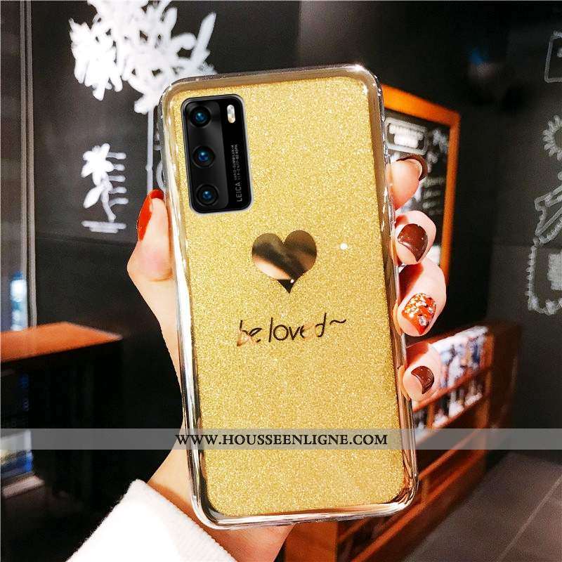 Coque Huawei P40 Fluide Doux Or Rose Chaud Étui Tout Compris Vert Verte