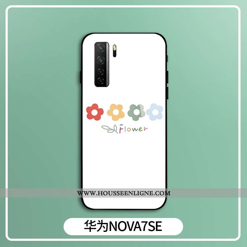 Coque Huawei P40 Lite 5g Charmant Silicone Créatif Fleur Protection Téléphone Portable Mode Blanche