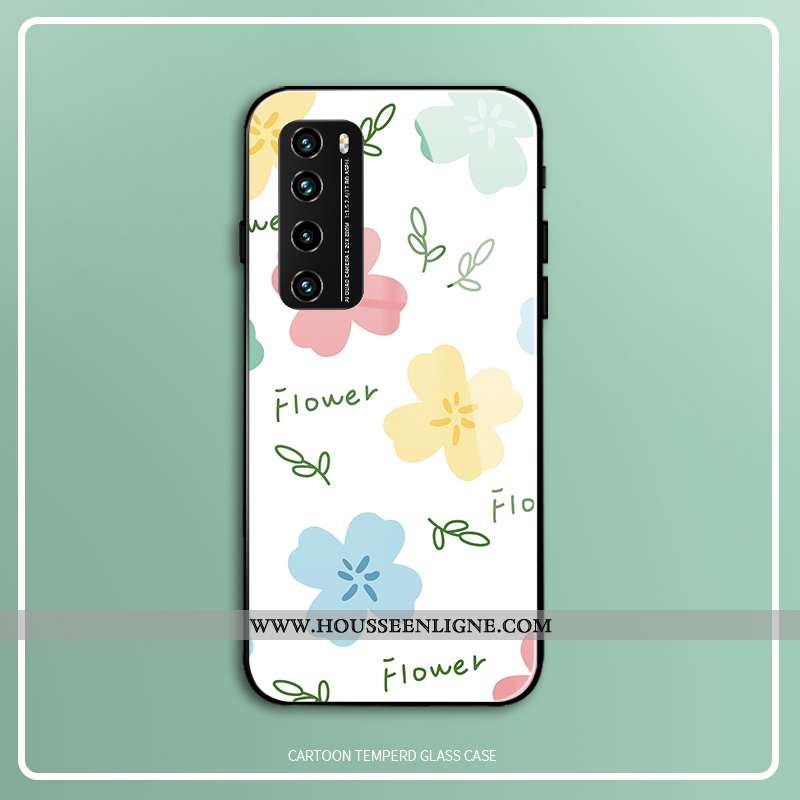 Coque Huawei P40 Lite 5g Charmant Silicone Créatif Fleur Protection Téléphone Portable Mode Blanche