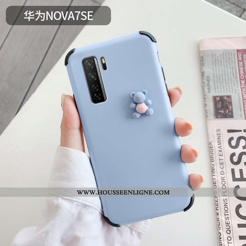 Coque Huawei P40 Lite 5g Délavé En Daim Dessin Animé Téléphone Portable Ours Petit Protection Légère