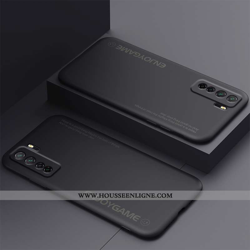 Coque Huawei P40 Lite 5g Fluide Doux Silicone Noir Protection Lettre Téléphone Portable Incassable