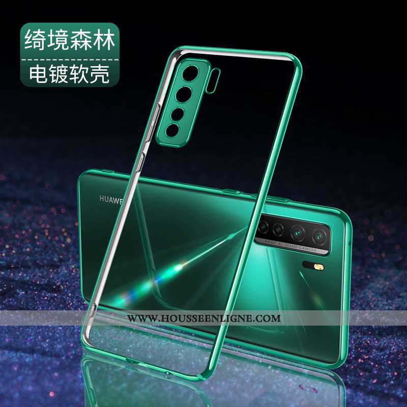 Coque Huawei P40 Lite 5g Légère Fluide Doux Bordure Transparent Violet Incassable Téléphone Portable