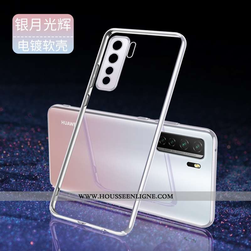 Coque Huawei P40 Lite 5g Légère Fluide Doux Bordure Transparent Violet Incassable Téléphone Portable