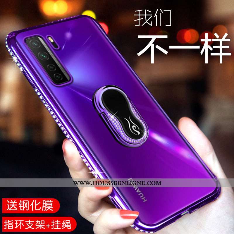 Coque Huawei P40 Lite 5g Tendance Incruster Strass Cristal Rose Support Étui