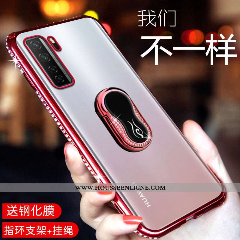 Coque Huawei P40 Lite 5g Tendance Incruster Strass Cristal Rose Support Étui