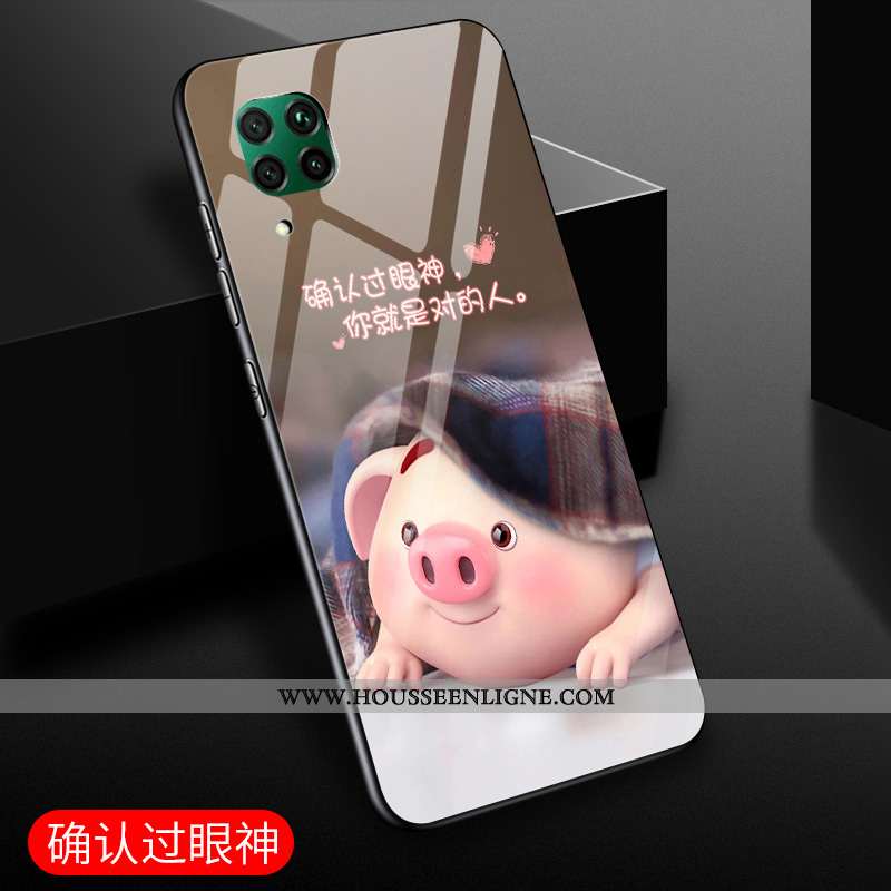 Coque Huawei P40 Lite Créatif Protection Violet Verre Étui Amoureux Incassable