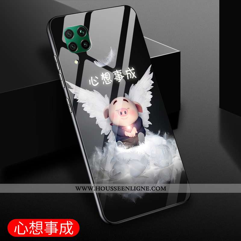 Coque Huawei P40 Lite Créatif Protection Violet Verre Étui Amoureux Incassable
