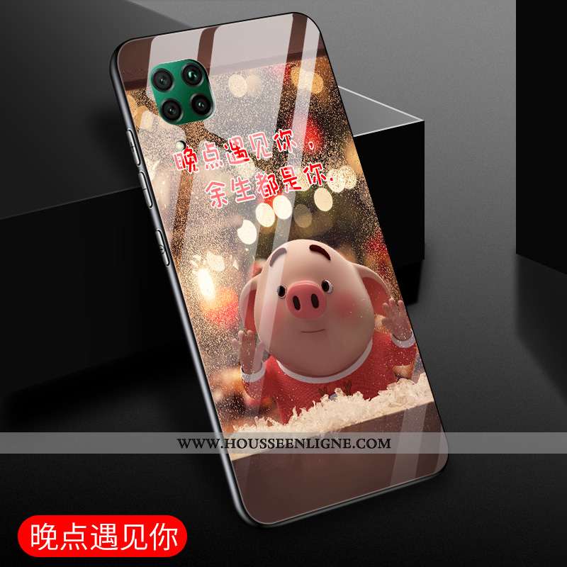 Coque Huawei P40 Lite Créatif Protection Violet Verre Étui Amoureux Incassable