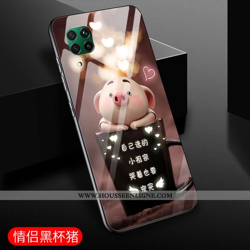 Coque Huawei P40 Lite Créatif Protection Violet Verre Étui Amoureux Incassable